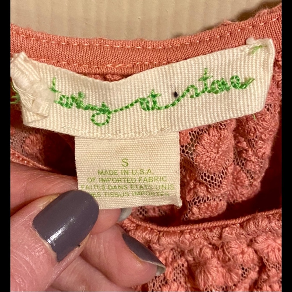 ❤️ Valentine’s Day pink crochet lace tank S M OSFM - Picture 3 of 5